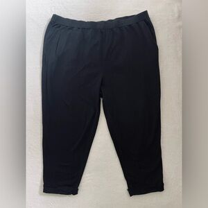 SOLD - Eileen Fisher Women Cropped Pants 2X Black Pull On Organic Cotton Pockets